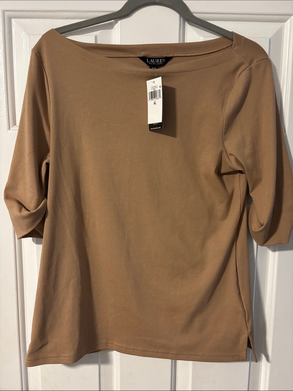 Lauren Ralph Lauren Women’s Camel Boatneck Top NWT! Size Petite Large